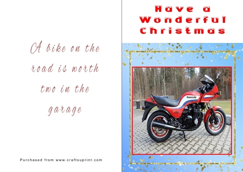 No Cut Just Print Christmas Cards - Motorbikes