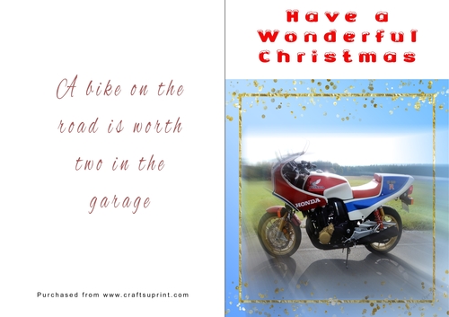 No Cut Just Print Christmas Cards - Motorbikes