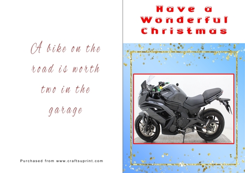 No Cut Just Print Christmas Cards - Motorbikes