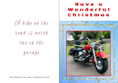 No Cut Just Print Christmas Cards - Motorbikes