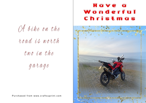 No Cut Just Print Christmas Cards - Motorbikes