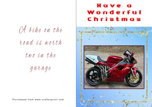 No Cut Just Print Christmas Cards - Motorbikes