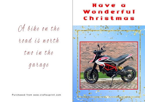 No Cut Just Print Christmas Cards - Motorbikes