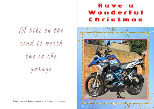 No Cut Just Print Christmas Cards - Motorbikes