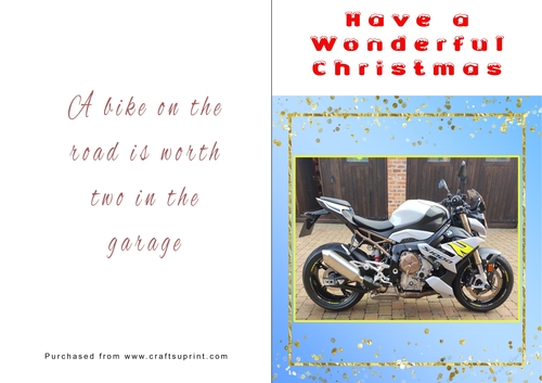 No Cut Just Print Christmas Cards - Motorbikes