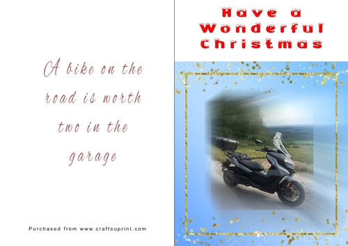 No Cut Just Print Christmas Cards - Motorbikes