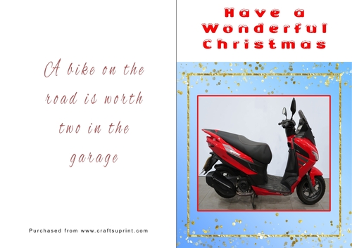 No Cut Just Print Christmas Cards - Motorbikes