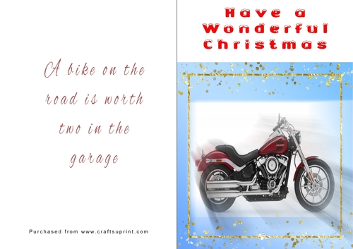 No Cut Just Print Christmas Cards - Motorbikes