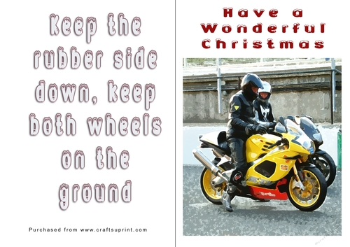 No Cut Just Print Christmas Cards - Motorbikes
