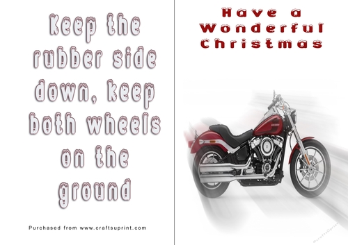 No Cut Just Print Christmas Cards - Motorbikes