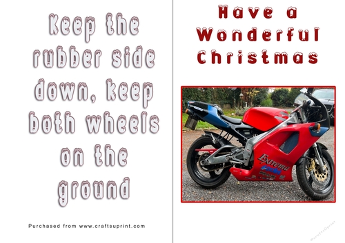No Cut Just Print Christmas Cards - Motorbikes