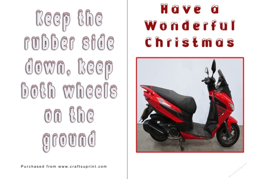 No Cut Just Print Christmas Cards - Motorbikes
