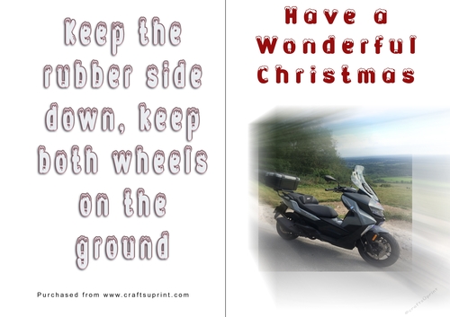 No Cut Just Print Christmas Cards - Motorbikes