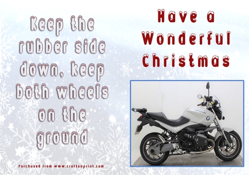 No Cut Just Print Christmas Cards - Motorbikes