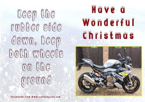No Cut Just Print Christmas Cards - Motorbikes