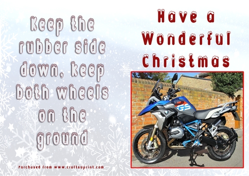 No Cut Just Print Christmas Cards - Motorbikes