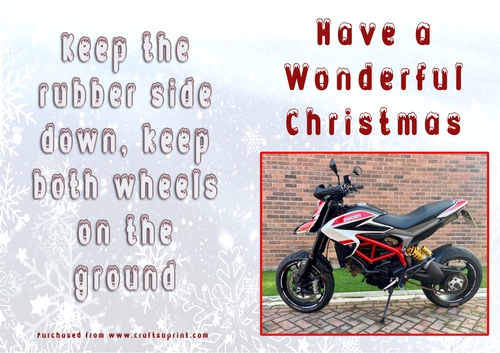No Cut Just Print Christmas Cards - Motorbikes