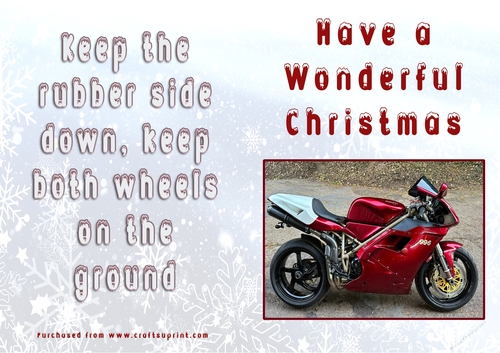 No Cut Just Print Christmas Cards - Motorbikes