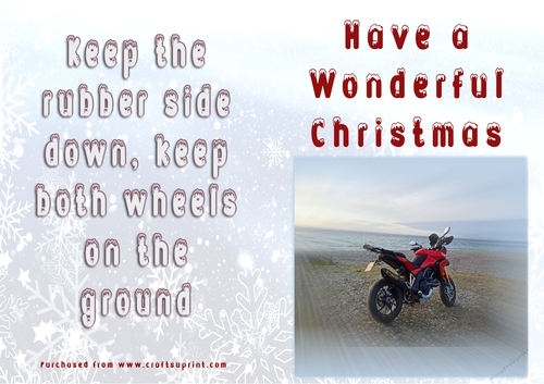 No Cut Just Print Christmas Cards - Motorbikes