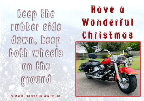 No Cut Just Print Christmas Cards - Motorbikes