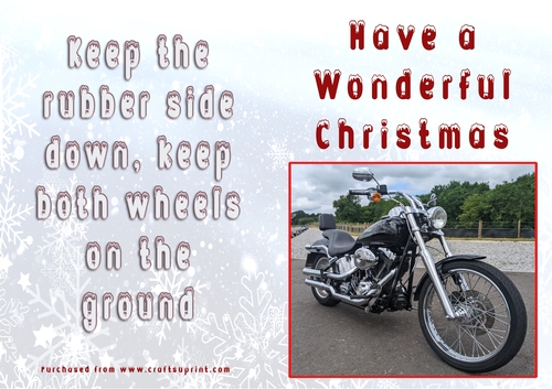No Cut Just Print Christmas Cards - Motorbikes