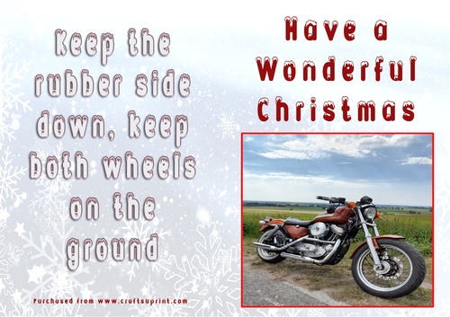 No Cut Just Print Christmas Cards - Motorbikes