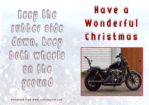 No Cut Just Print Christmas Cards - Motorbikes
