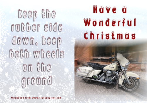 No Cut Just Print Christmas Cards - Motorbikes