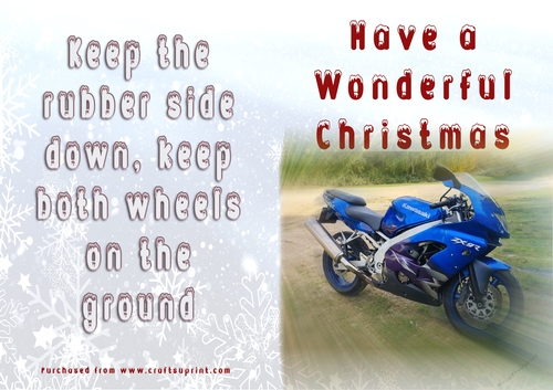 No Cut Just Print Christmas Cards - Motorbikes