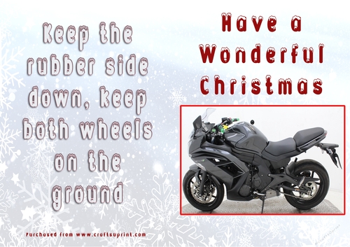No Cut Just Print Christmas Cards - Motorbikes
