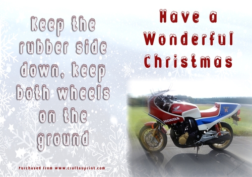 No Cut Just Print Christmas Cards - Motorbikes