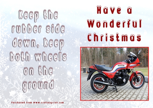 No Cut Just Print Christmas Cards - Motorbikes