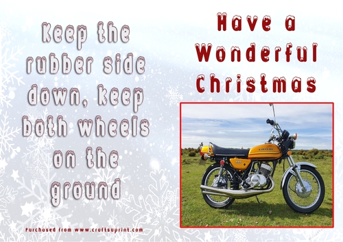 No Cut Just Print Christmas Cards - Motorbikes