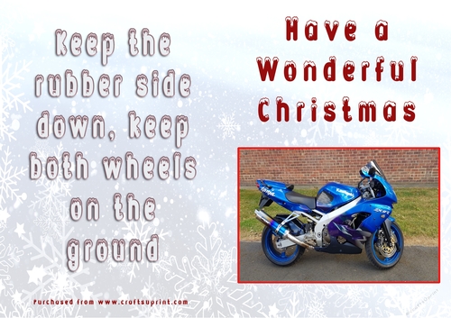 No Cut Just Print Christmas Cards - Motorbikes
