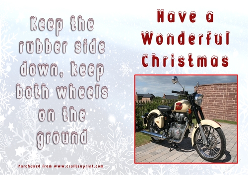 No Cut Just Print Christmas Cards - Motorbikes