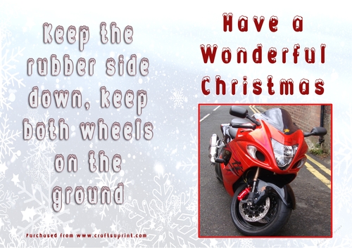 No Cut Just Print Christmas Cards - Motorbikes