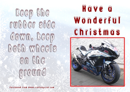 No Cut Just Print Christmas Cards - Motorbikes