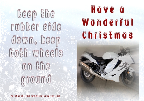No Cut Just Print Christmas Cards - Motorbikes