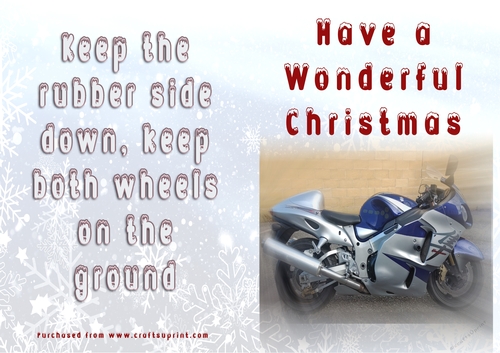 No Cut Just Print Christmas Cards - Motorbikes
