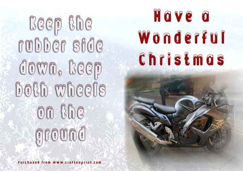No Cut Just Print Christmas Cards - Motorbikes
