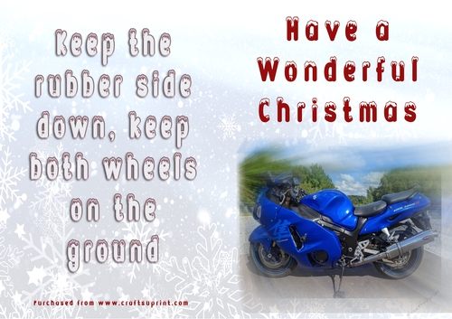 No Cut Just Print Christmas Cards - Motorbikes