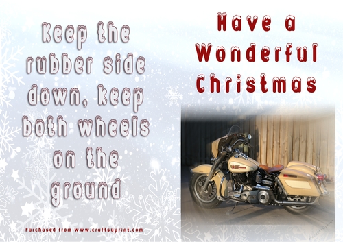 No Cut Just Print Christmas Cards - Motorbikes