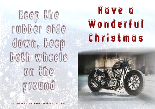 No Cut Just Print Christmas Cards - Motorbikes