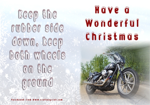 No Cut Just Print Christmas Cards - Motorbikes