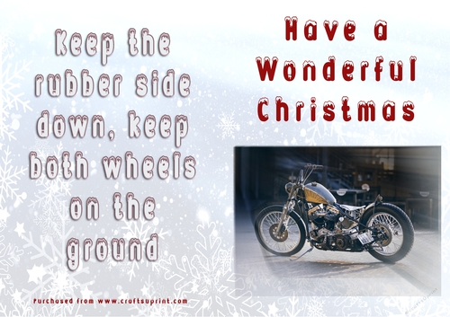 No Cut Just Print Christmas Cards - Motorbikes