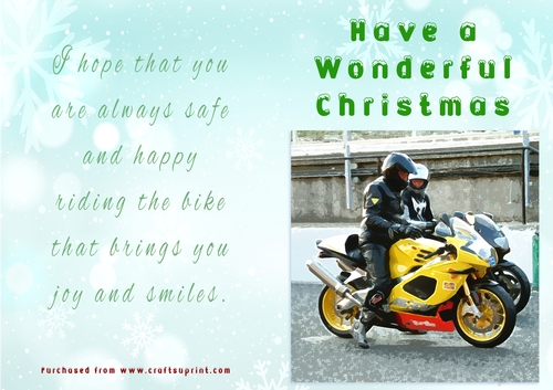 No Cut Just Print Christmas Cards - Motorbikes