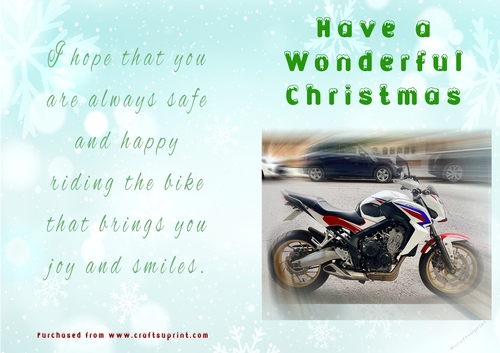 No Cut Just Print Christmas Cards - Motorbikes