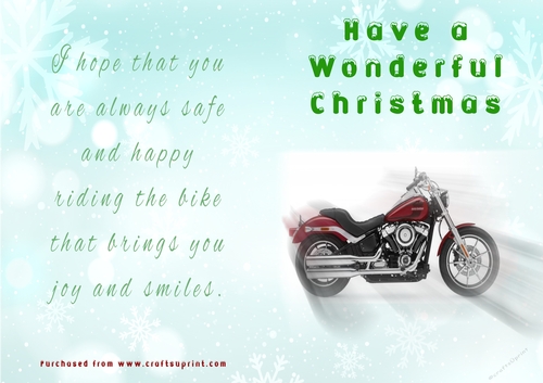 No Cut Just Print Christmas Cards - Motorbikes