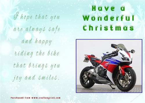 No Cut Just Print Christmas Cards - Motorbikes