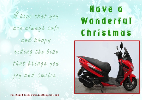 No Cut Just Print Christmas Cards - Motorbikes